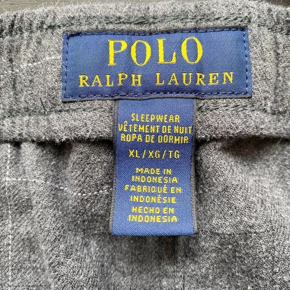 Vintage Polo Ralph Lauren Men's XL Flannel Plaid Straight Leg Lounge Sleep Pants